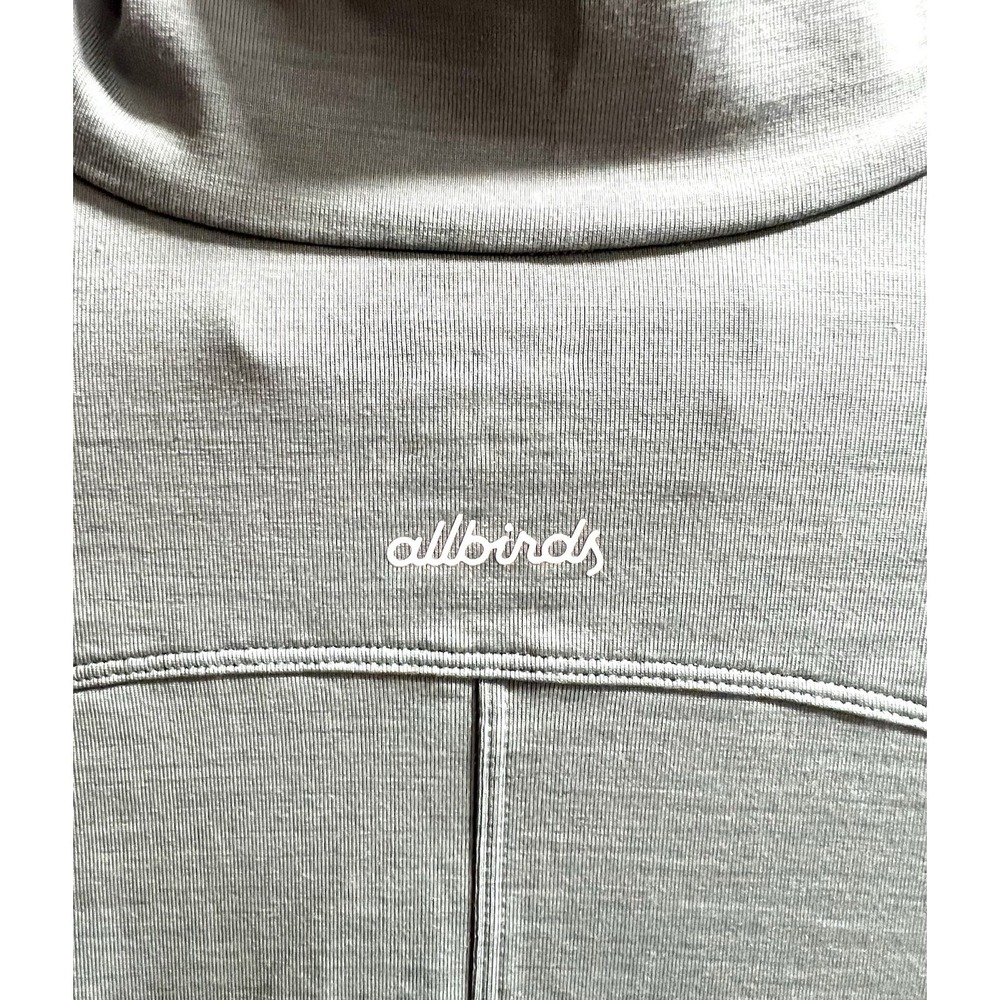Allbirds Women's XS Natural Run Mid Layer Green 1/4 Zip Mock Neck Stretch 36x21